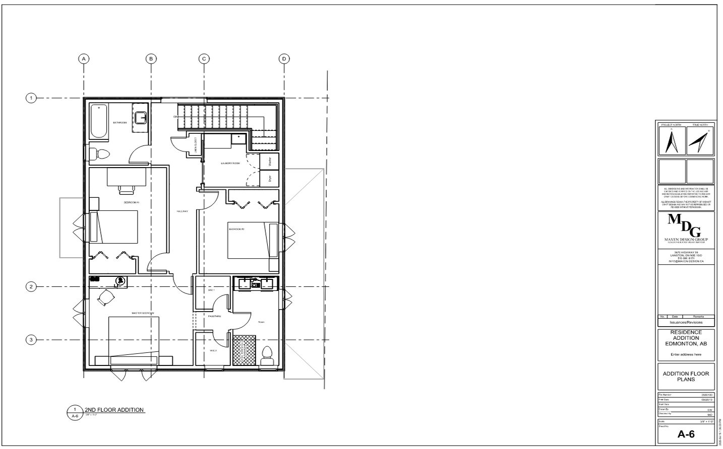 Sheet A-6, second floor addition plan